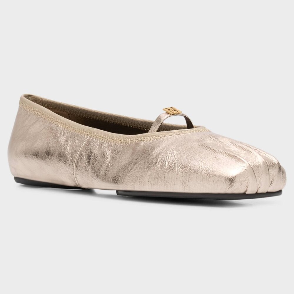 NIB$775 GIVENCHY Embellished Pleated Metallic 4G Ballerina Slip-On Flats 36 6 - Picture 5 of 16